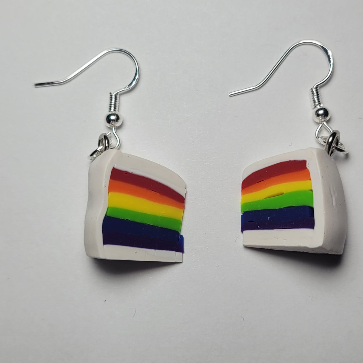Rainbow Cake Slice Earrings